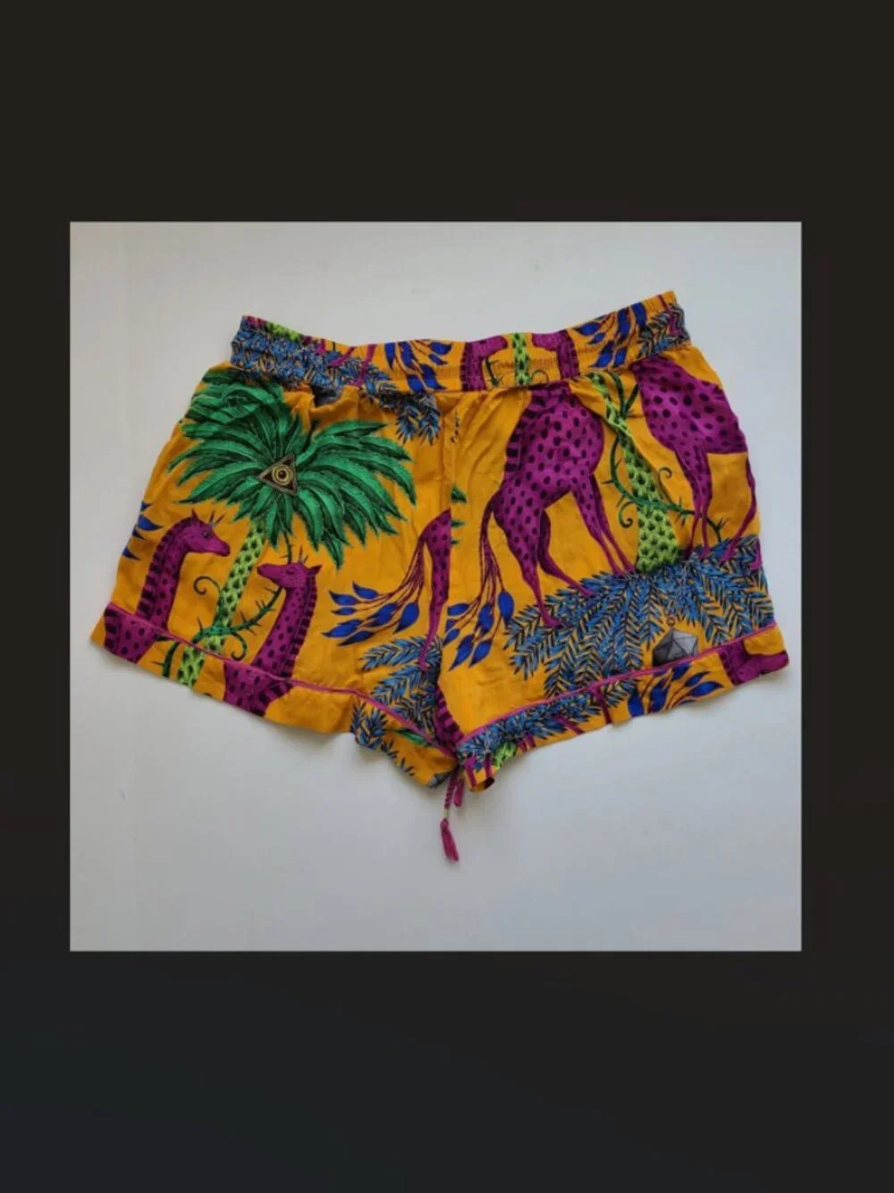 Emma J Shipley Anthropologie Extravaganza Sleep Shorts L Animal Print Orange
